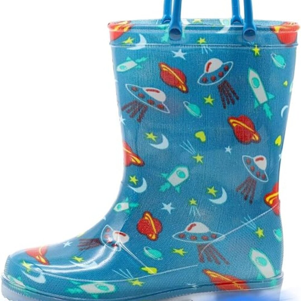 EUXTERPA Kids Toddler Light Up Rain Boots - Picture 3 of 6